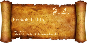 Hrobak Lilla névjegykártya